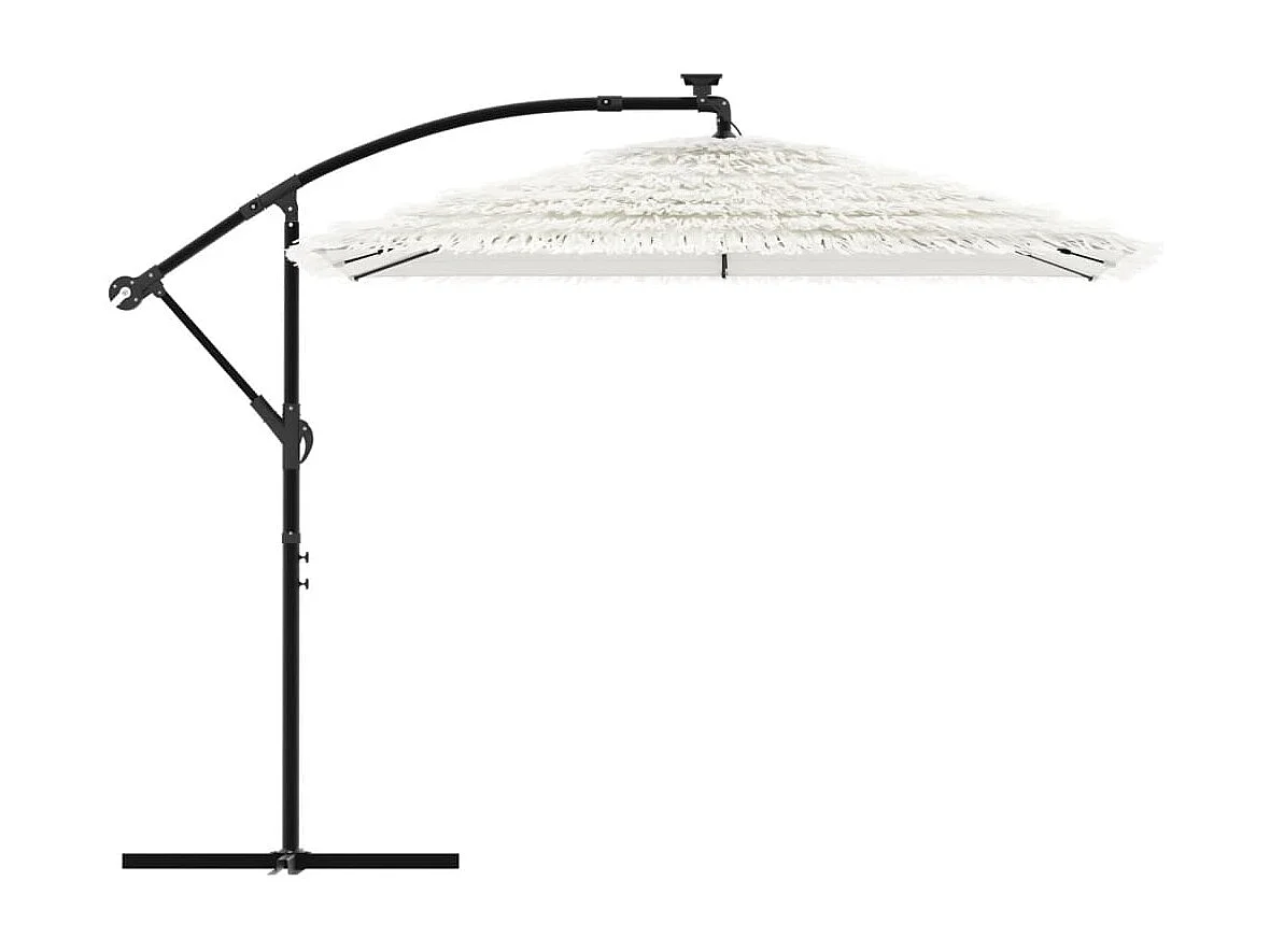 Beline  Parasol de jardin avec mât en acier blanc 246x246x230 cm