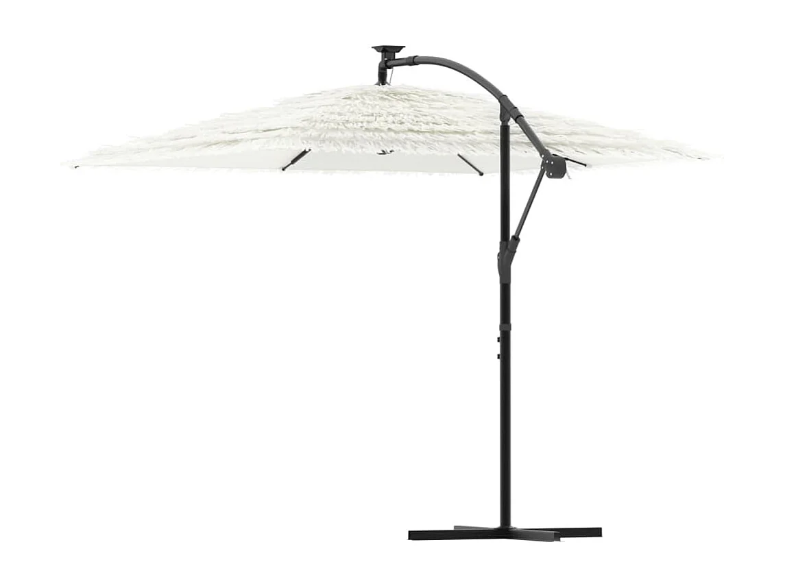 Beline  Parasol de jardin avec mât en acier blanc 246x246x230 cm