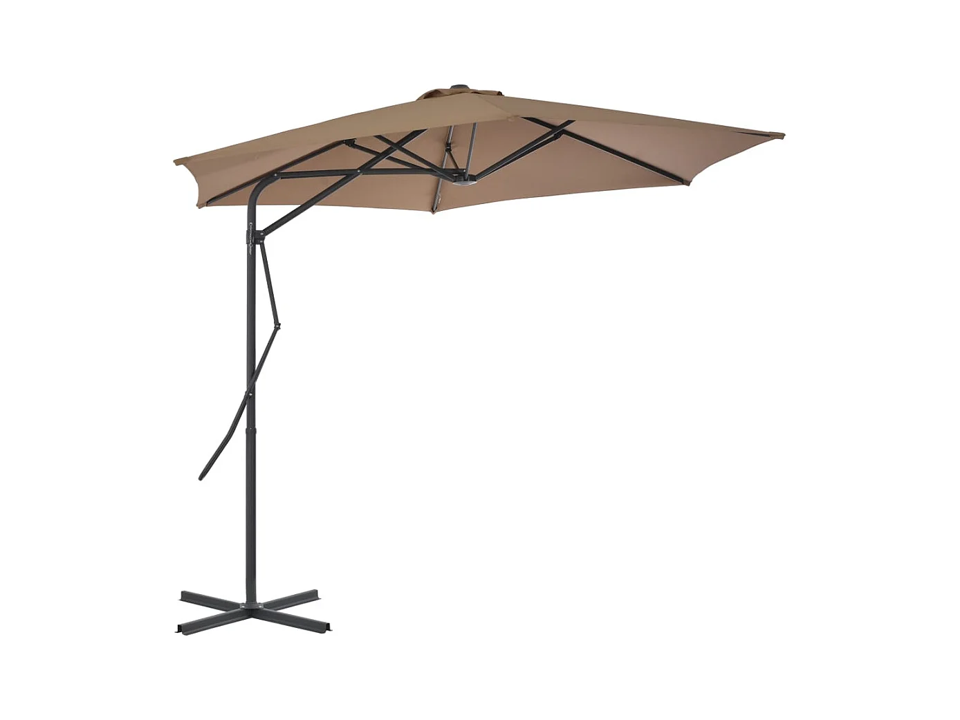 Clongullane  Parasol met stalen paal 300 cm taupe