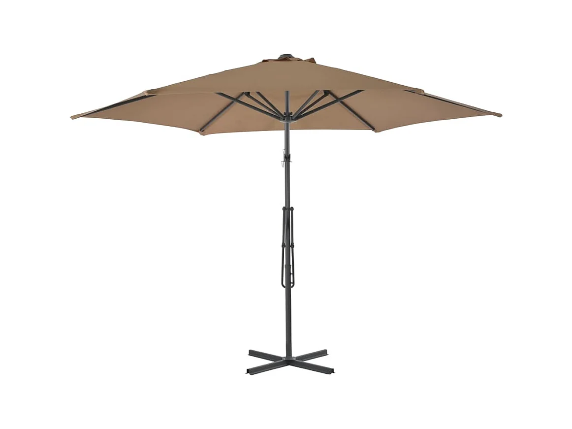 Clongullane  Parasol met stalen paal 300 cm taupe