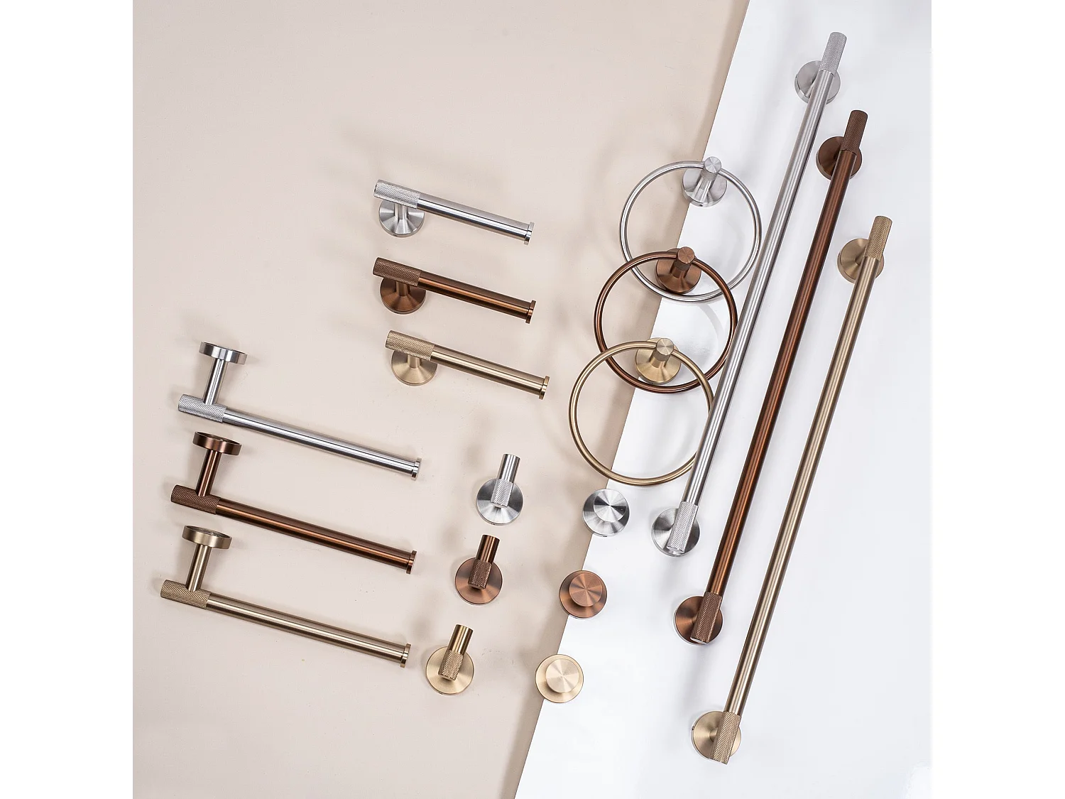 Badkamerhanger Rea 6606A Modern Brush Copper