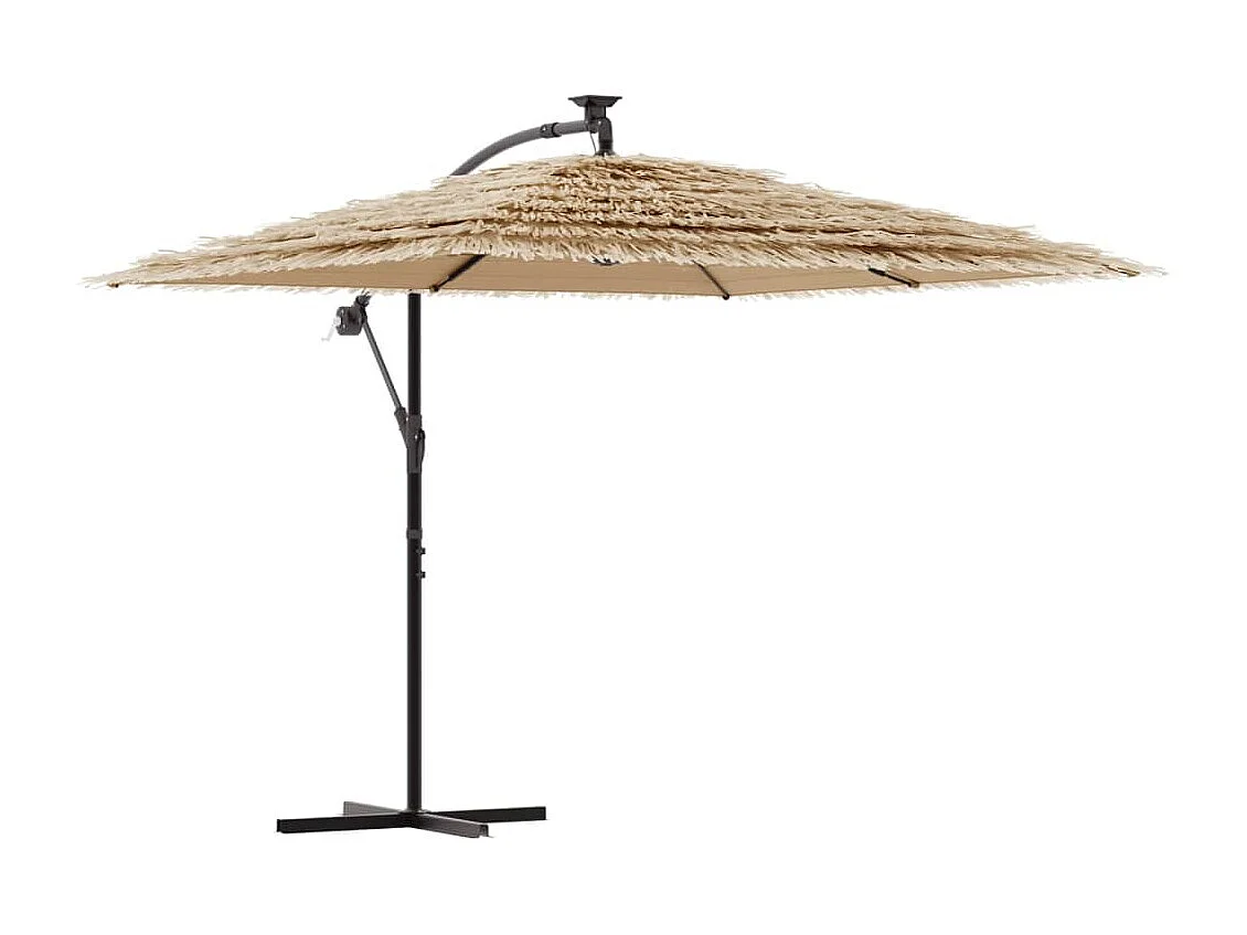 Beline  Parasol de jardin avec mât en acier marron 246x246x230 cm