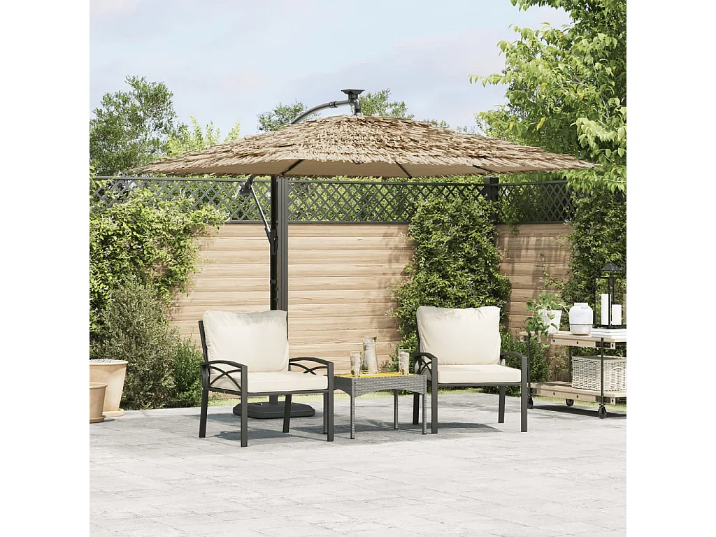 Beline  Parasol de jardin avec mât en acier marron 246x246x230 cm