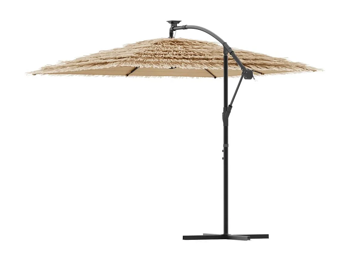 Beline  Parasol de jardin avec mât en acier marron 246x246x230 cm