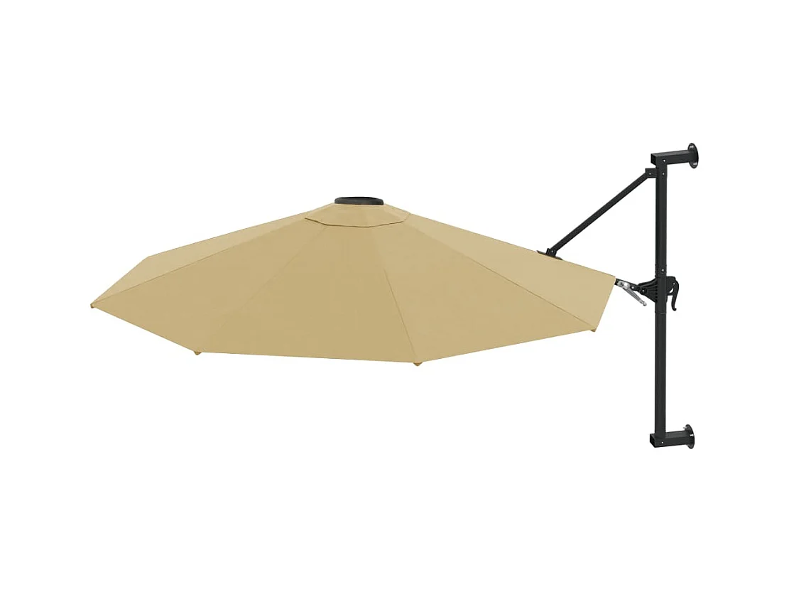 Berkeley  Parasol mural avec mât métallique 300 cm Taupe