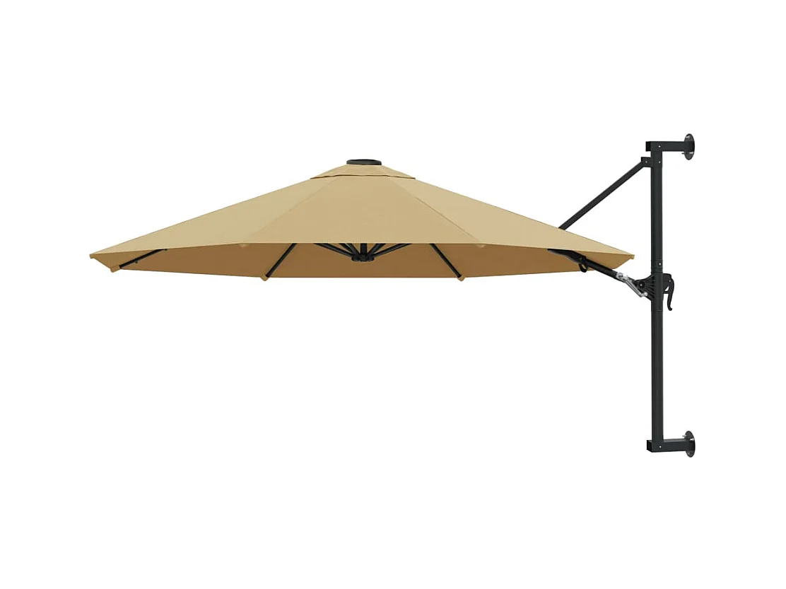 Berkeley  Parasol mural avec mât métallique 300 cm Taupe