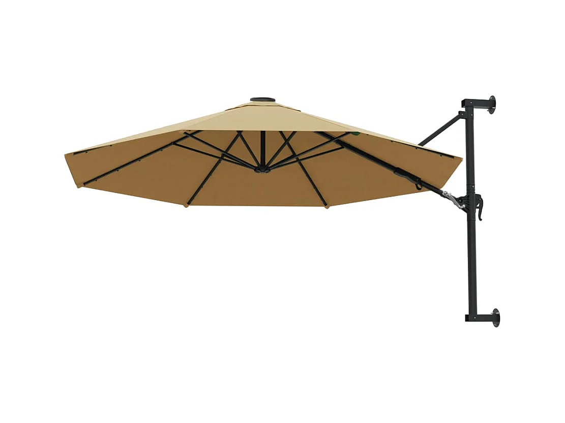 Berkeley  Parasol mural avec mât métallique 300 cm Taupe