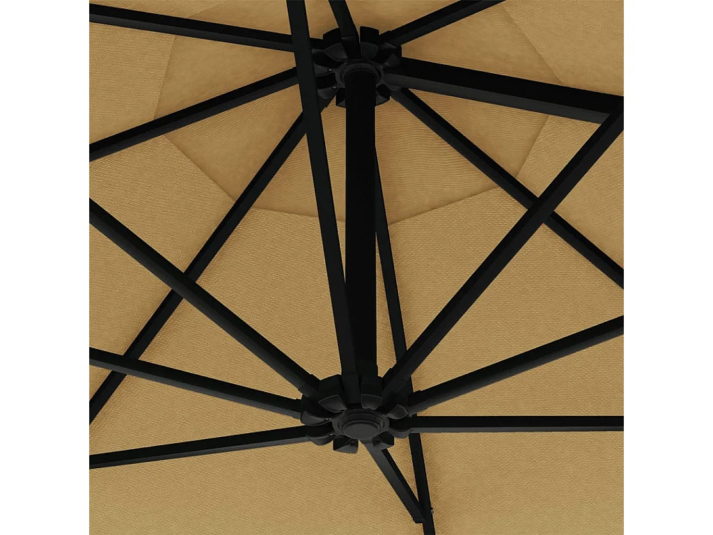 Berkeley  Parasol mural avec mât métallique 300 cm Taupe