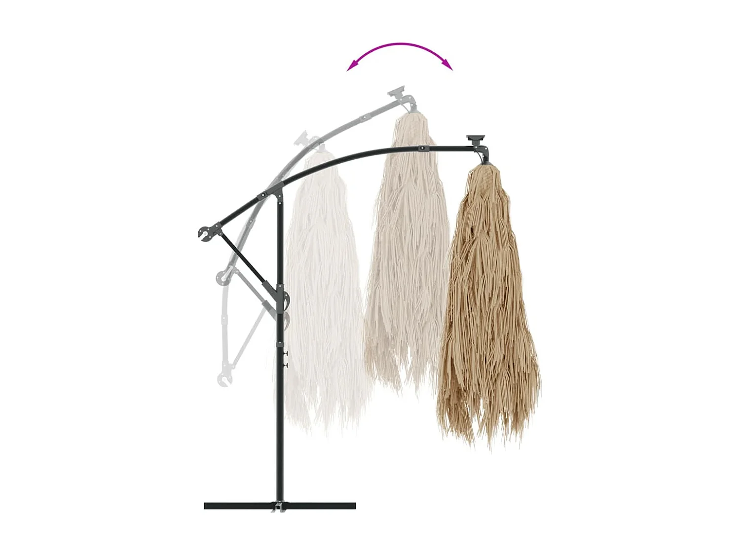 Beline  Parasol de jardin avec mât en acier marron 269x269x235 cm