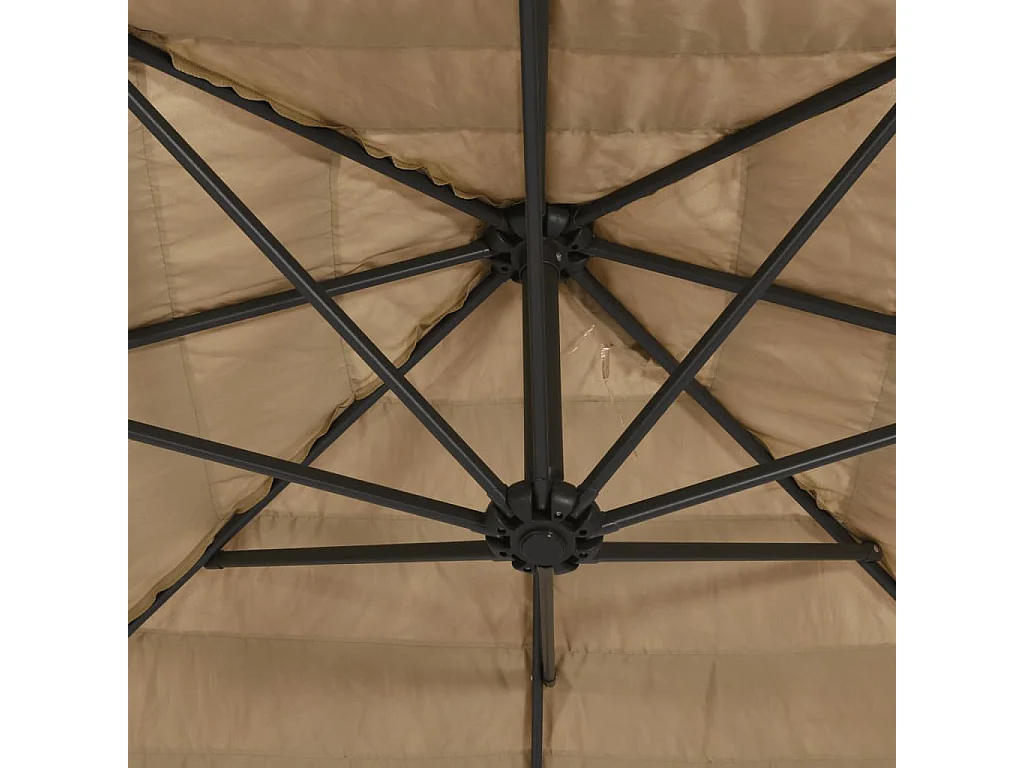 Beline  Parasol de jardin avec mât en acier marron 269x269x235 cm