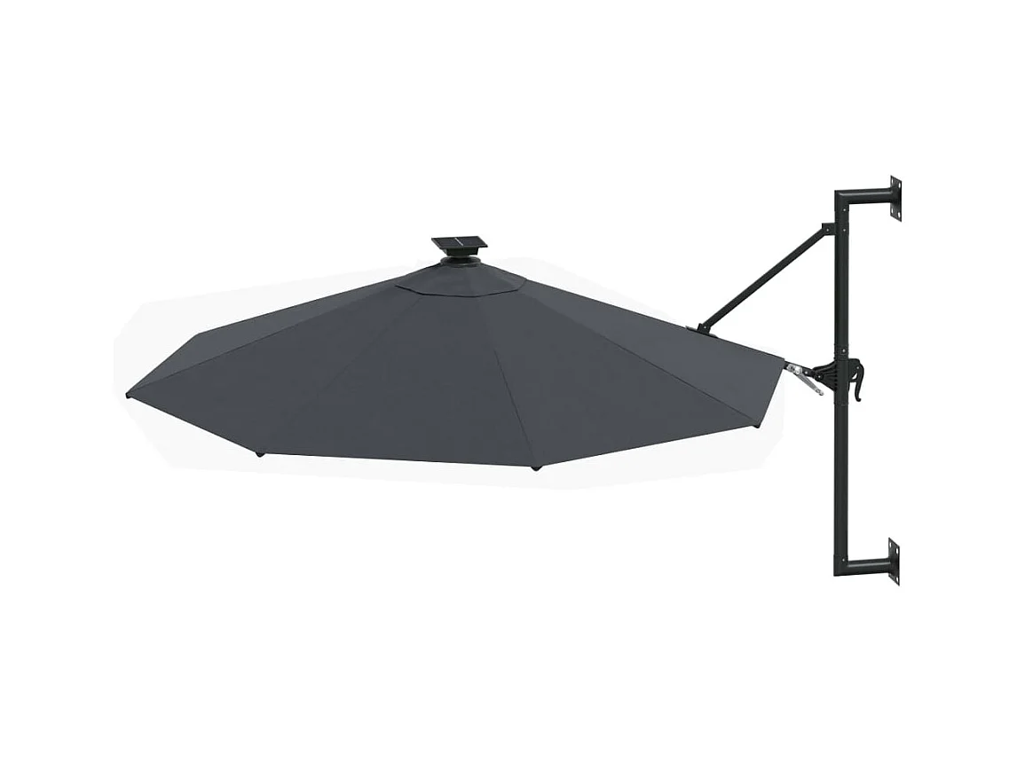Marith  Parasol mural de jardin avec LED 300 cm anthracite