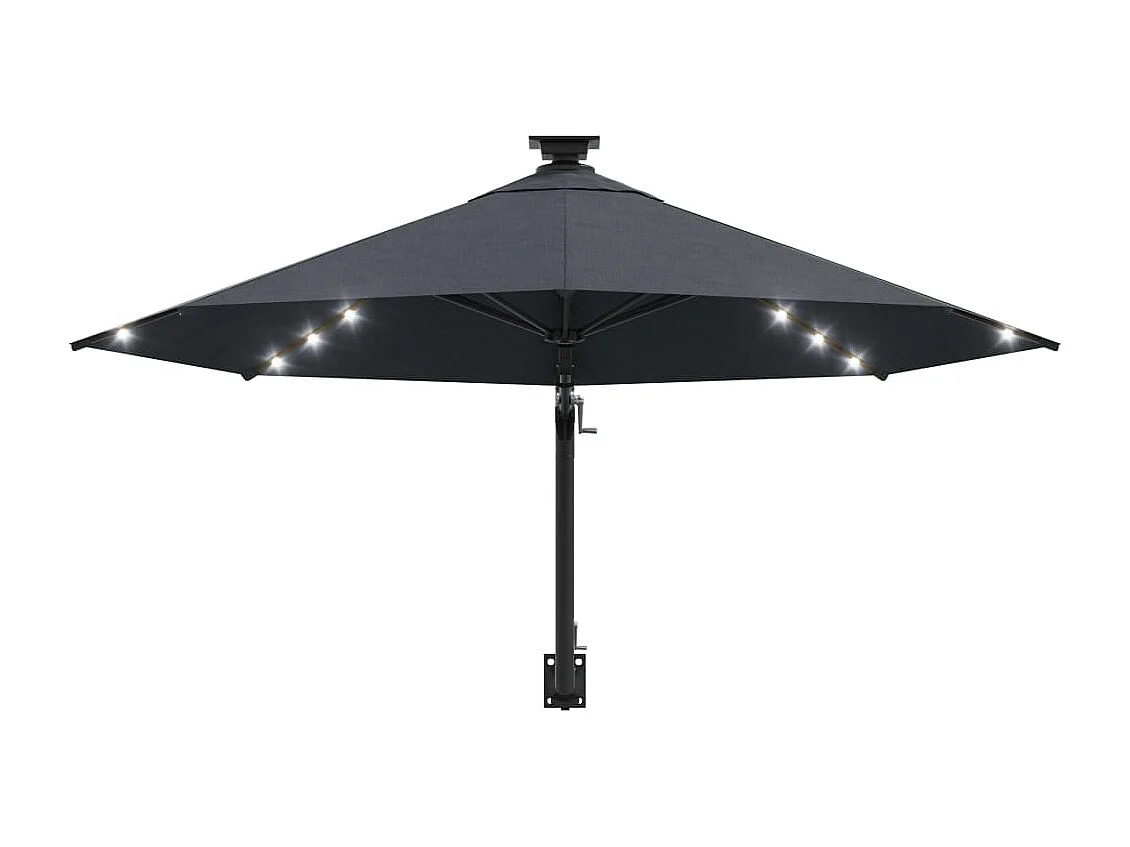 Marith  Parasol mural de jardin avec LED 300 cm anthracite