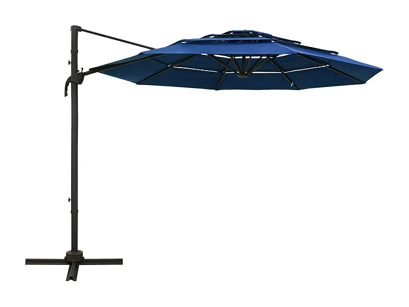 Roosendaal  Parasol 4-laags met aluminium paal 3x3 m azuurblauw