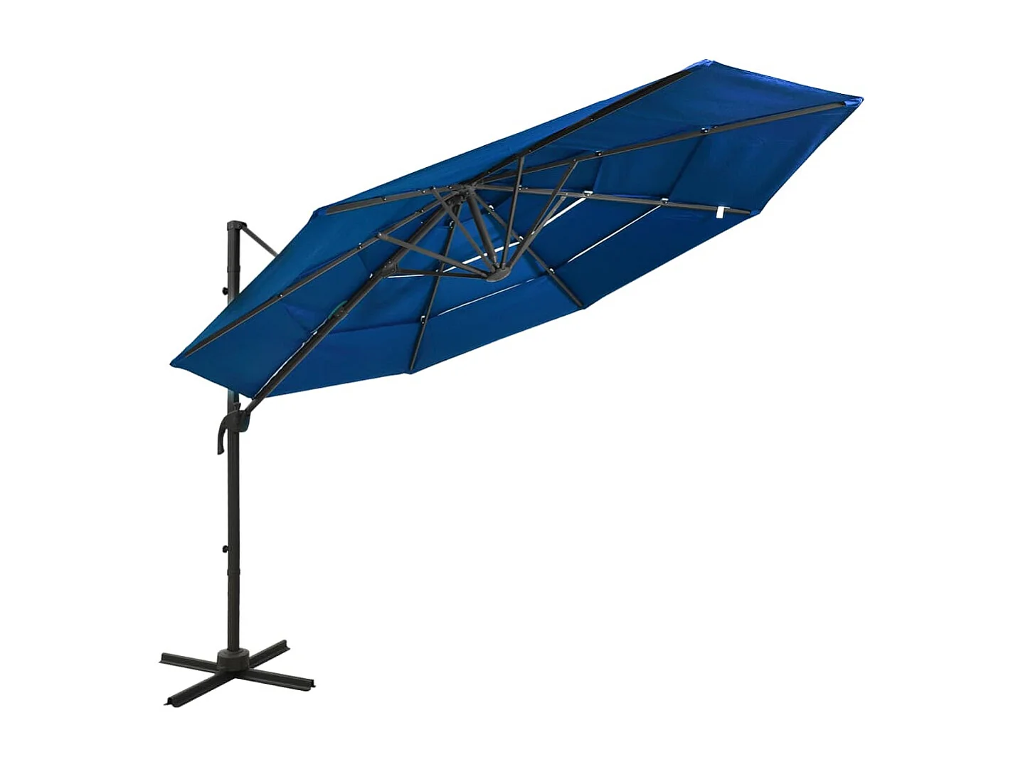 Roosendaal  Parasol 4-laags met aluminium paal 3x3 m azuurblauw