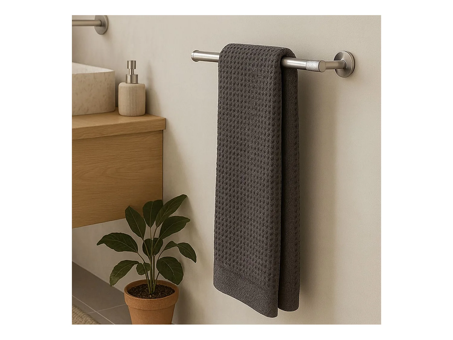 Porte-Serviette Rea 6610a Modern Brush Steel