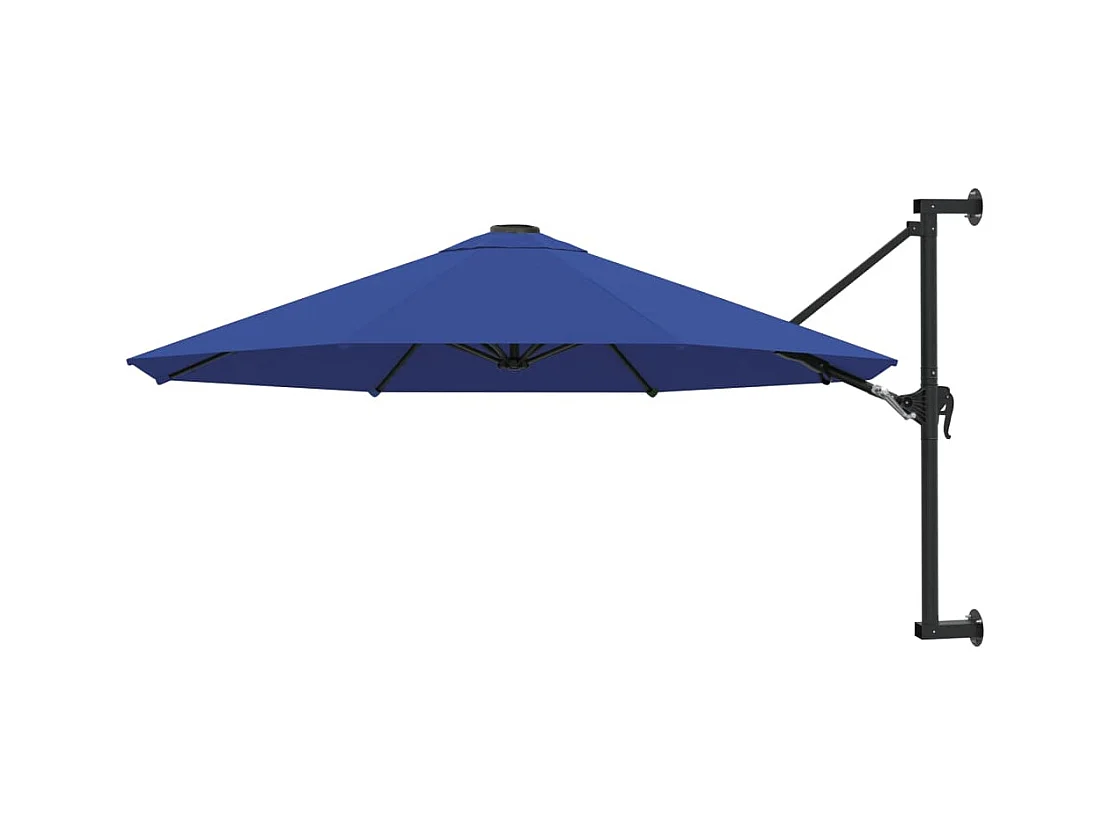 Berkeley  Parasol mural avec mât métallique 300 cm Bleu
