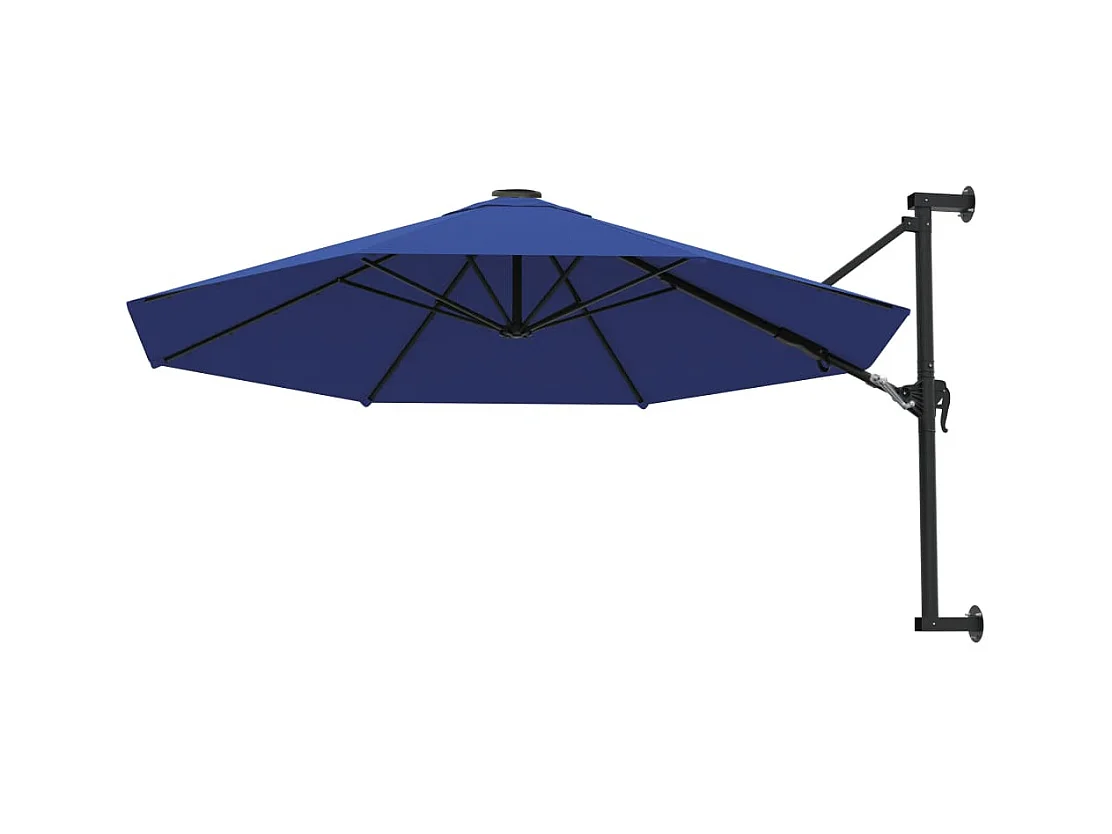 Berkeley  Parasol mural avec mât métallique 300 cm Bleu