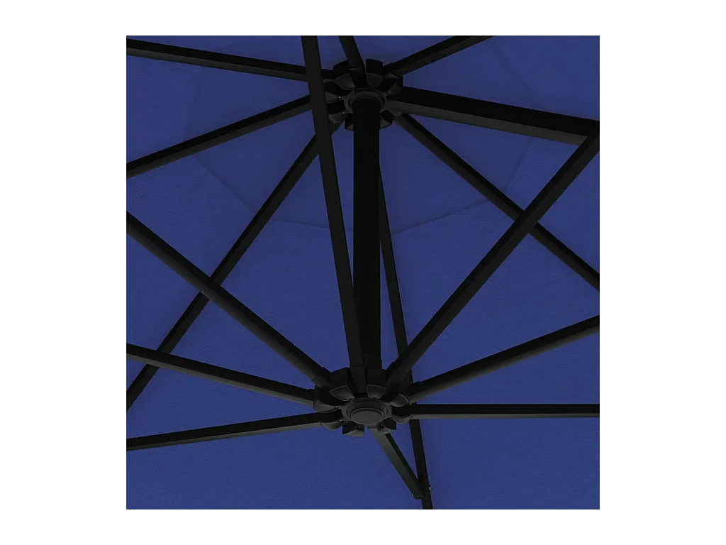 Berkeley  Parasol mural avec mât métallique 300 cm Bleu