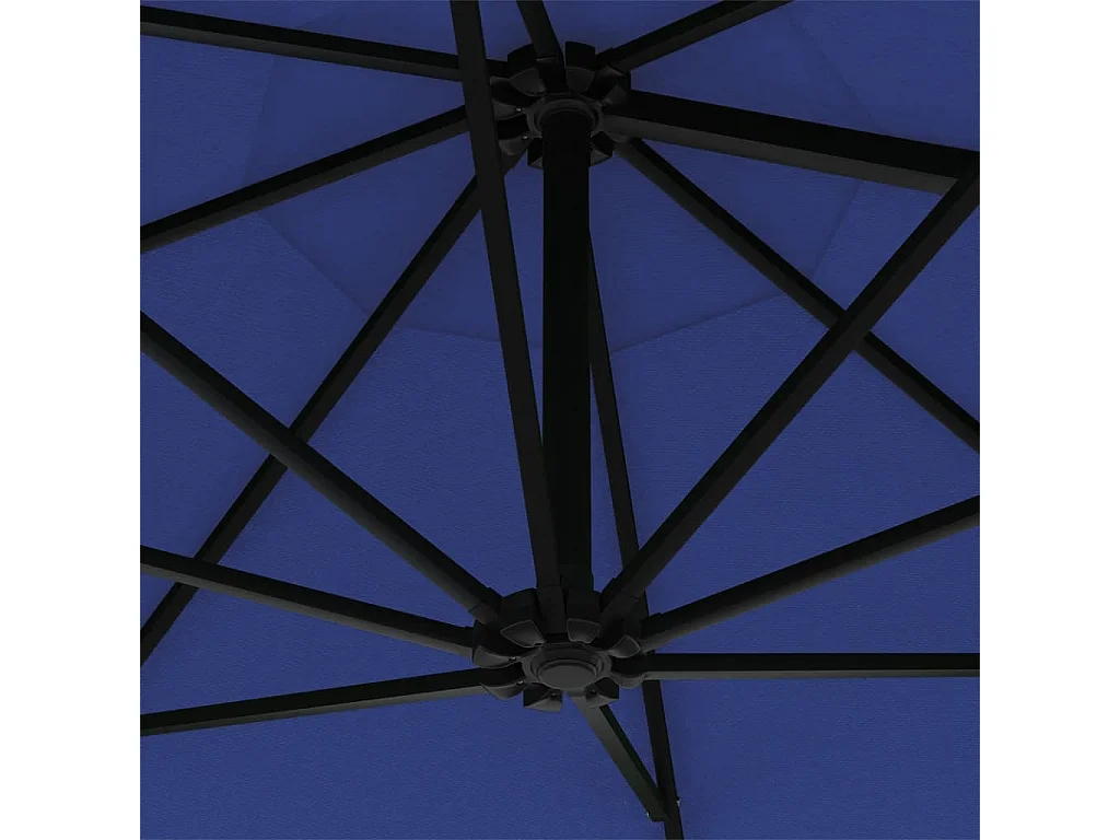 Berkeley  Parasol mural avec mât métallique 300 cm Bleu