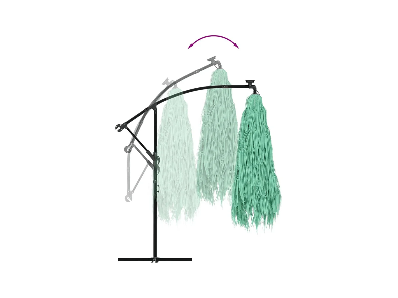 Beline  Parasol de jardin avec mât en acier vert 246x246x230 cm