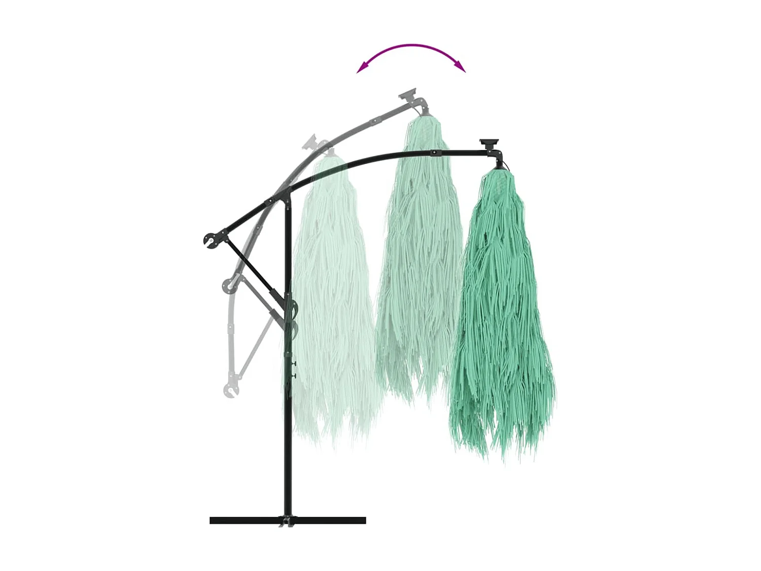 Beline  Parasol de jardin avec mât en acier vert 246x246x230 cm