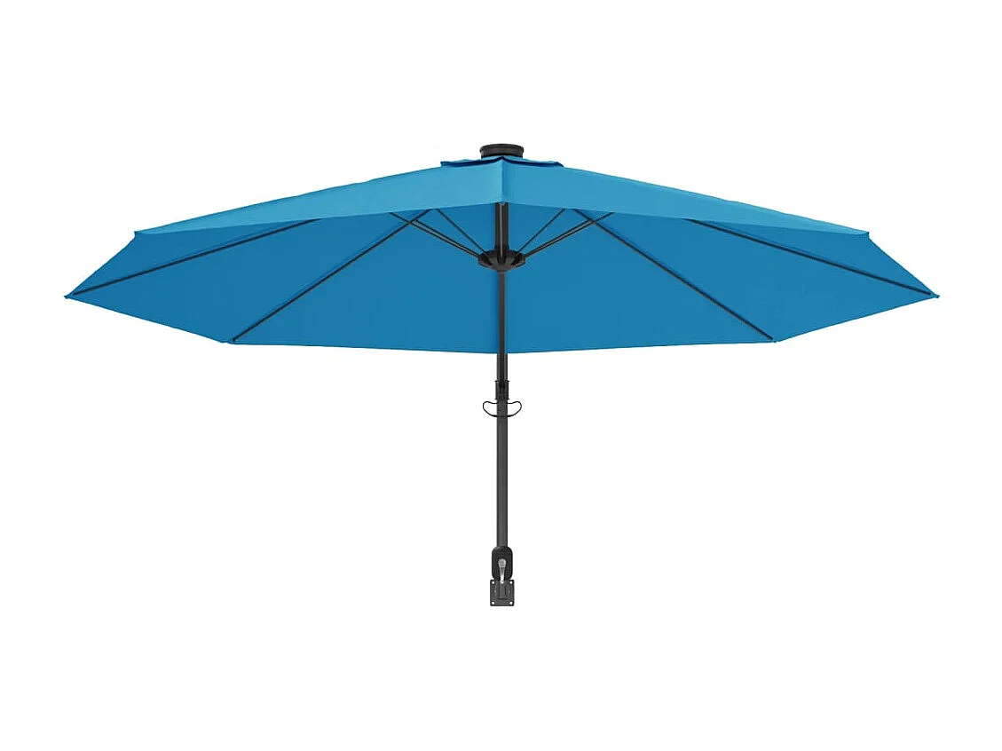 Jorikur  Parasol mural avec LED bleu mer 290 cm