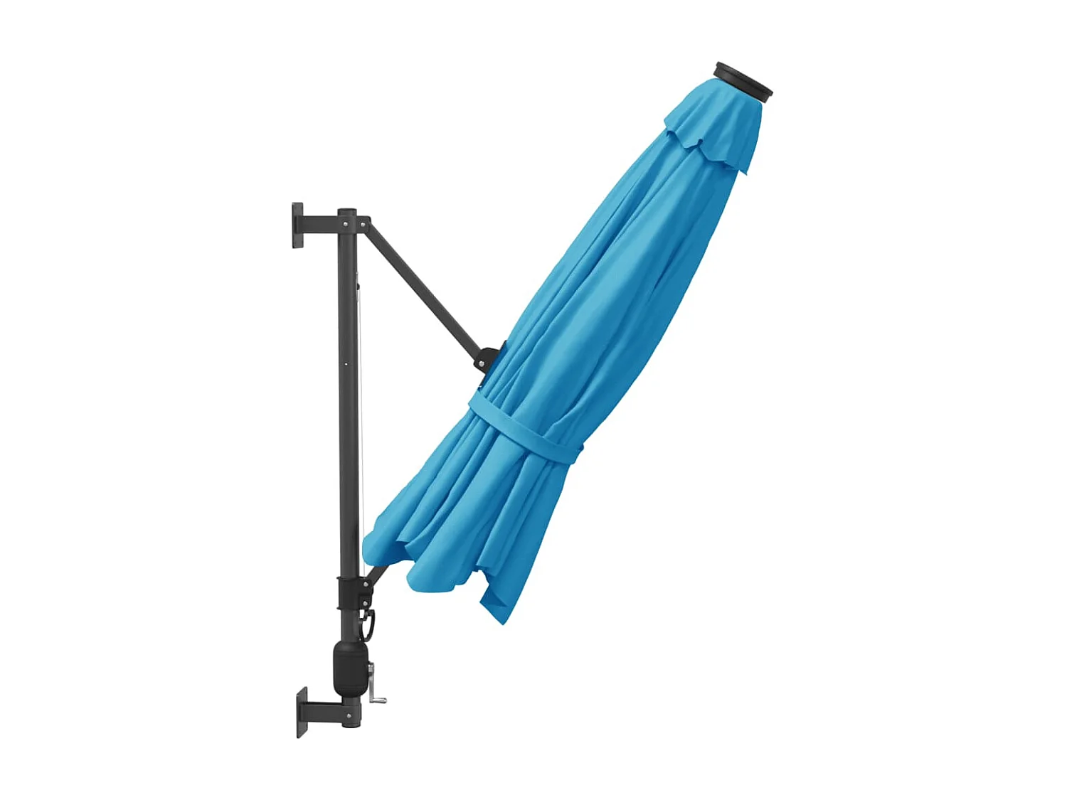 Jorikur  Parasol mural avec LED bleu mer 290 cm