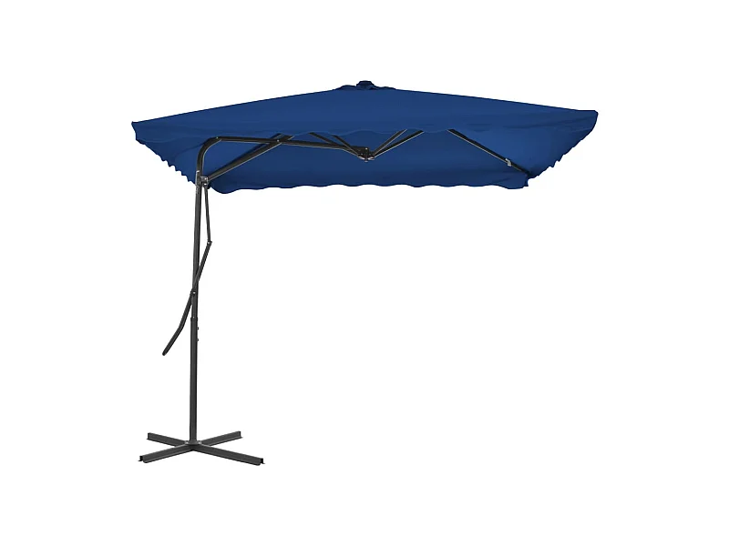 Lenard  Parasol de jardin avec mât en acier bleu 250x250x230 cm