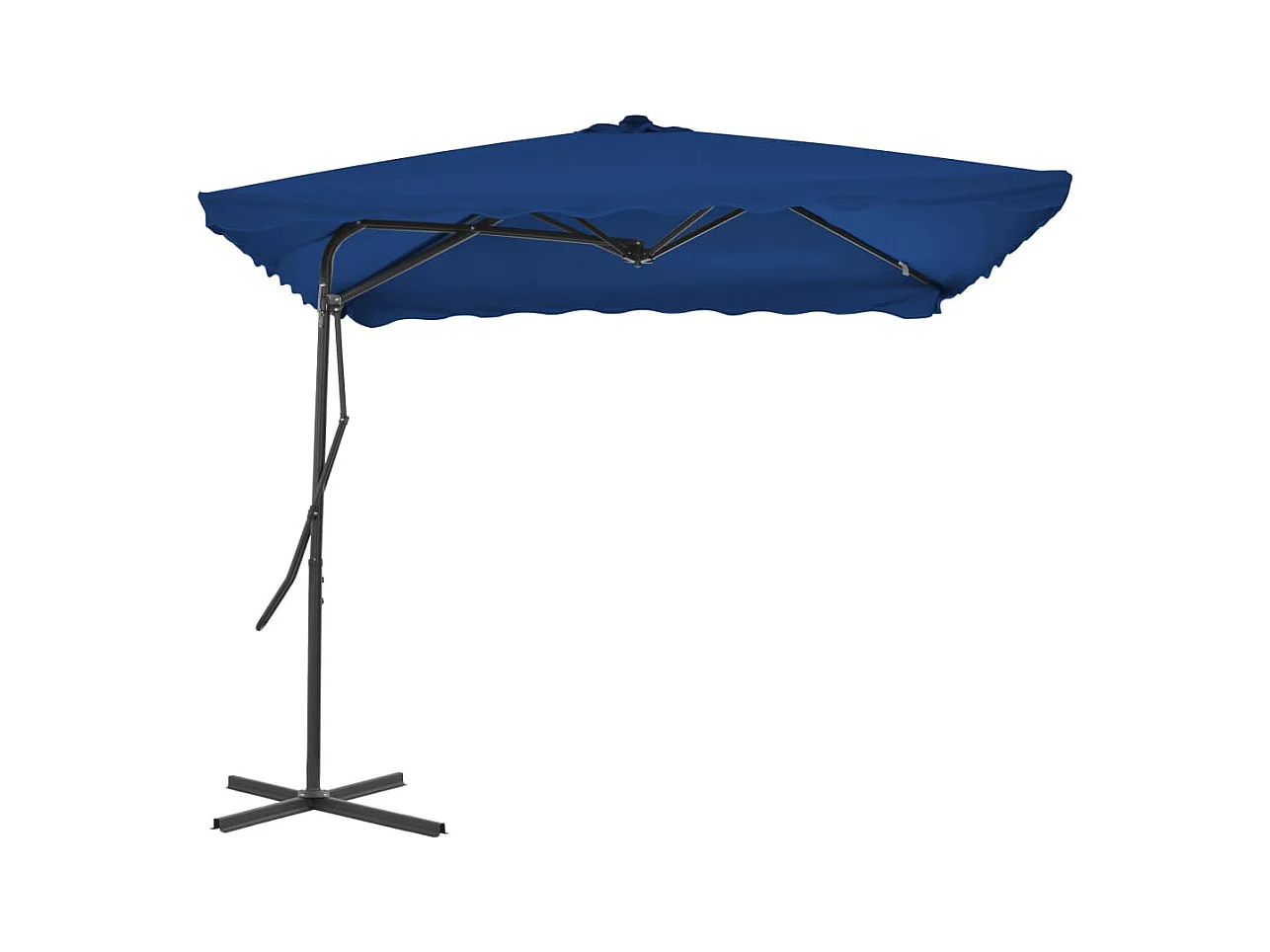 Lenard  Parasol de jardin avec mât en acier bleu 250x250x230 cm