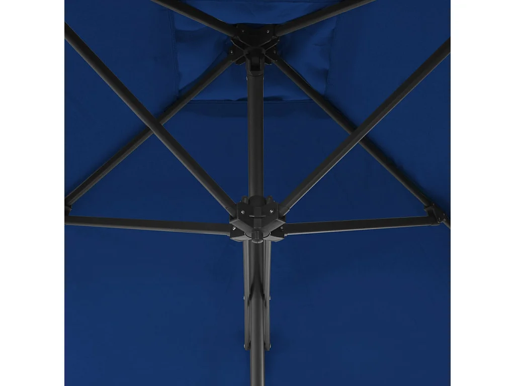 Lenard  Parasol de jardin avec mât en acier bleu 250x250x230 cm