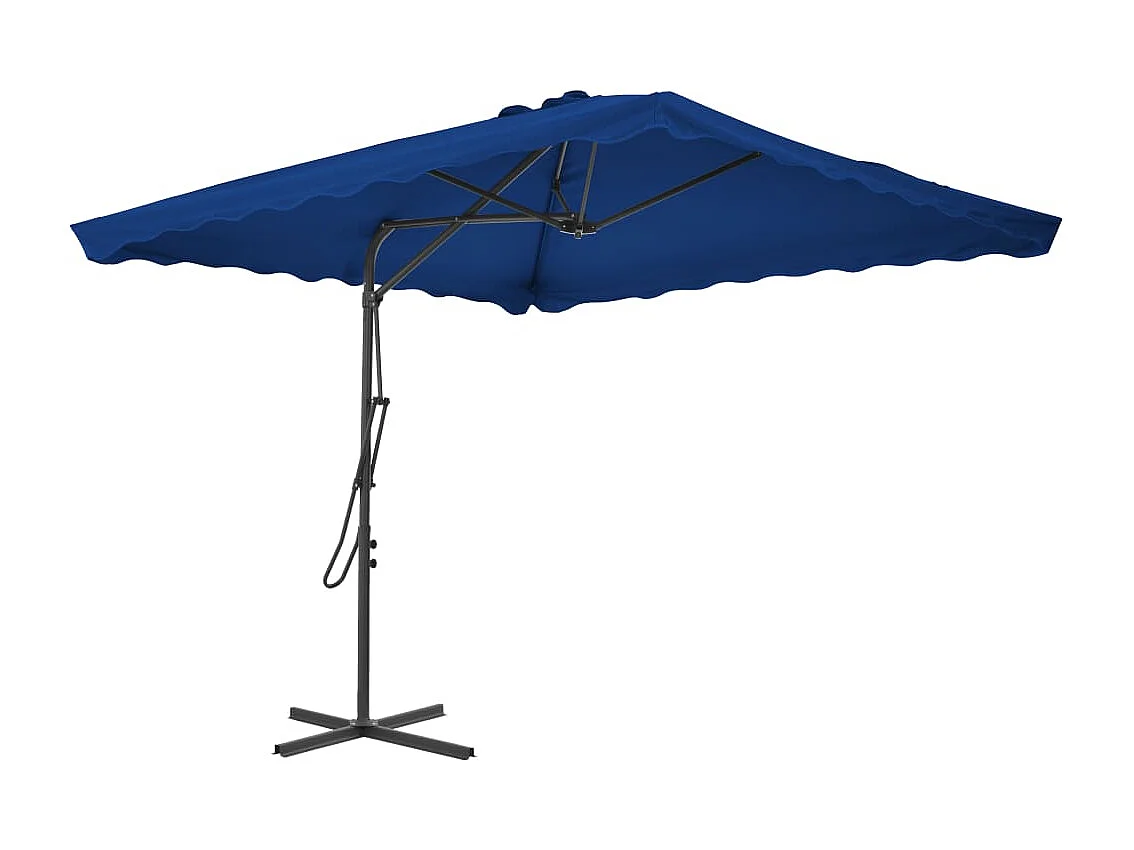 Lenard  Parasol de jardin avec mât en acier bleu 250x250x230 cm