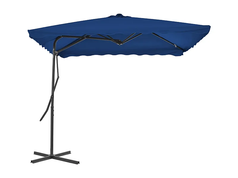Lenard  Parasol de jardin avec mât en acier bleu 250x250x230 cm