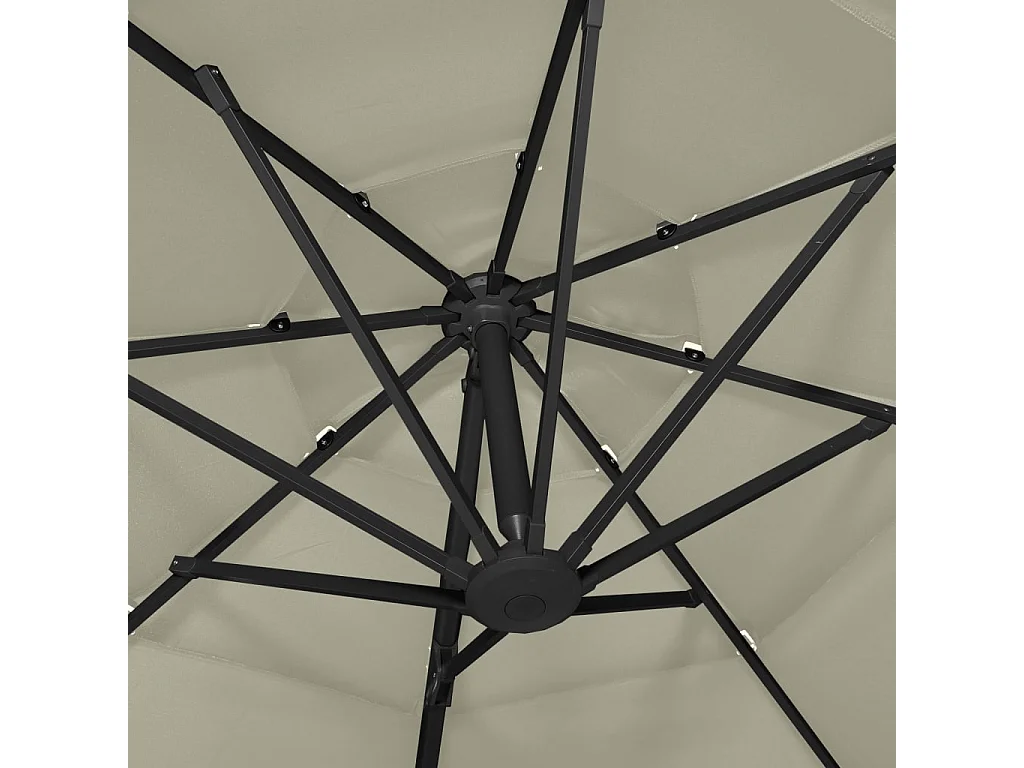 Roosendaal  Parasol 4-laags met aluminium paal 3x3 m zandkleurig