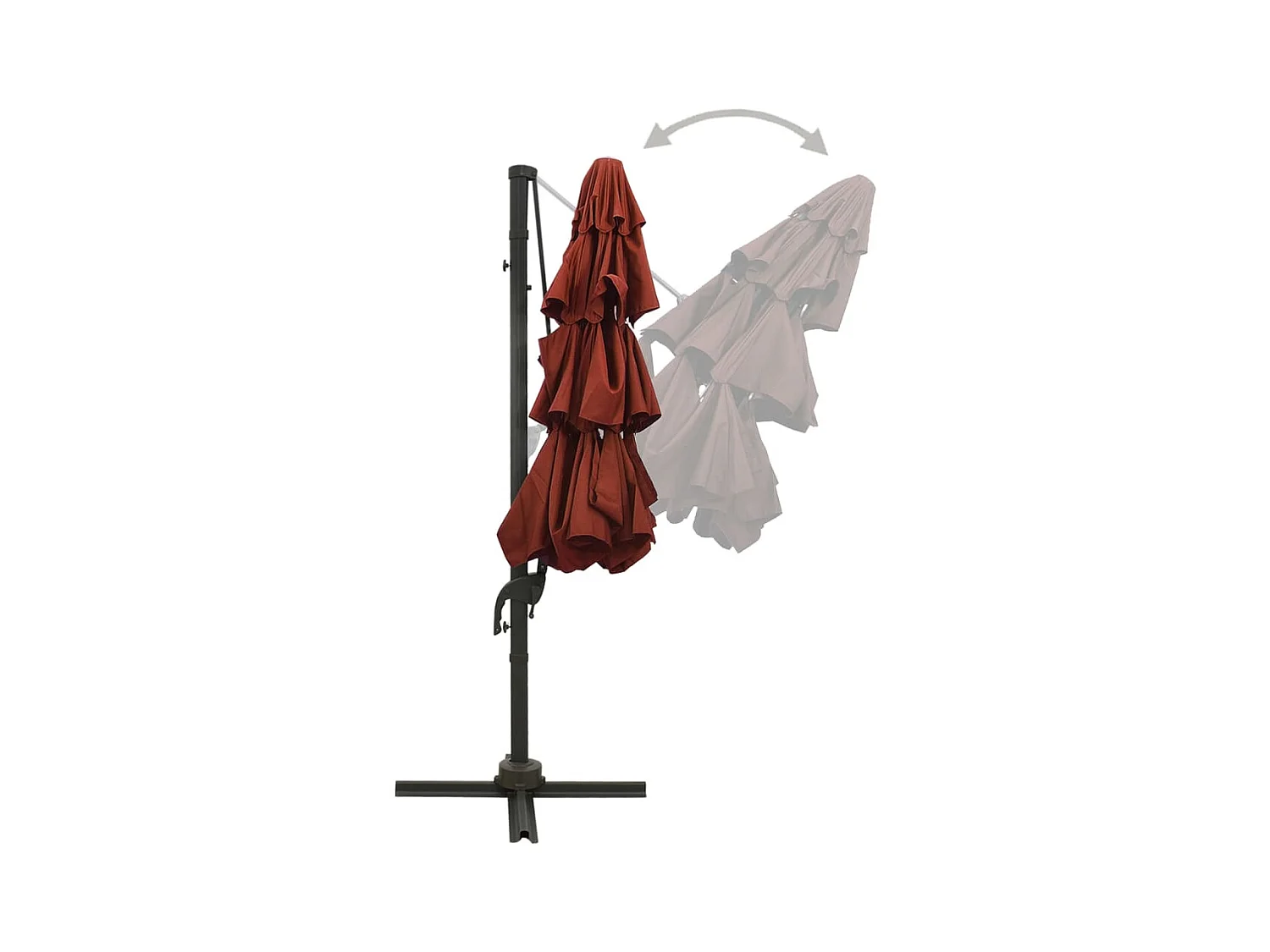 Roosendaal  Parasol de jardin à 4 niveaux avec mât en aluminium terre cuite