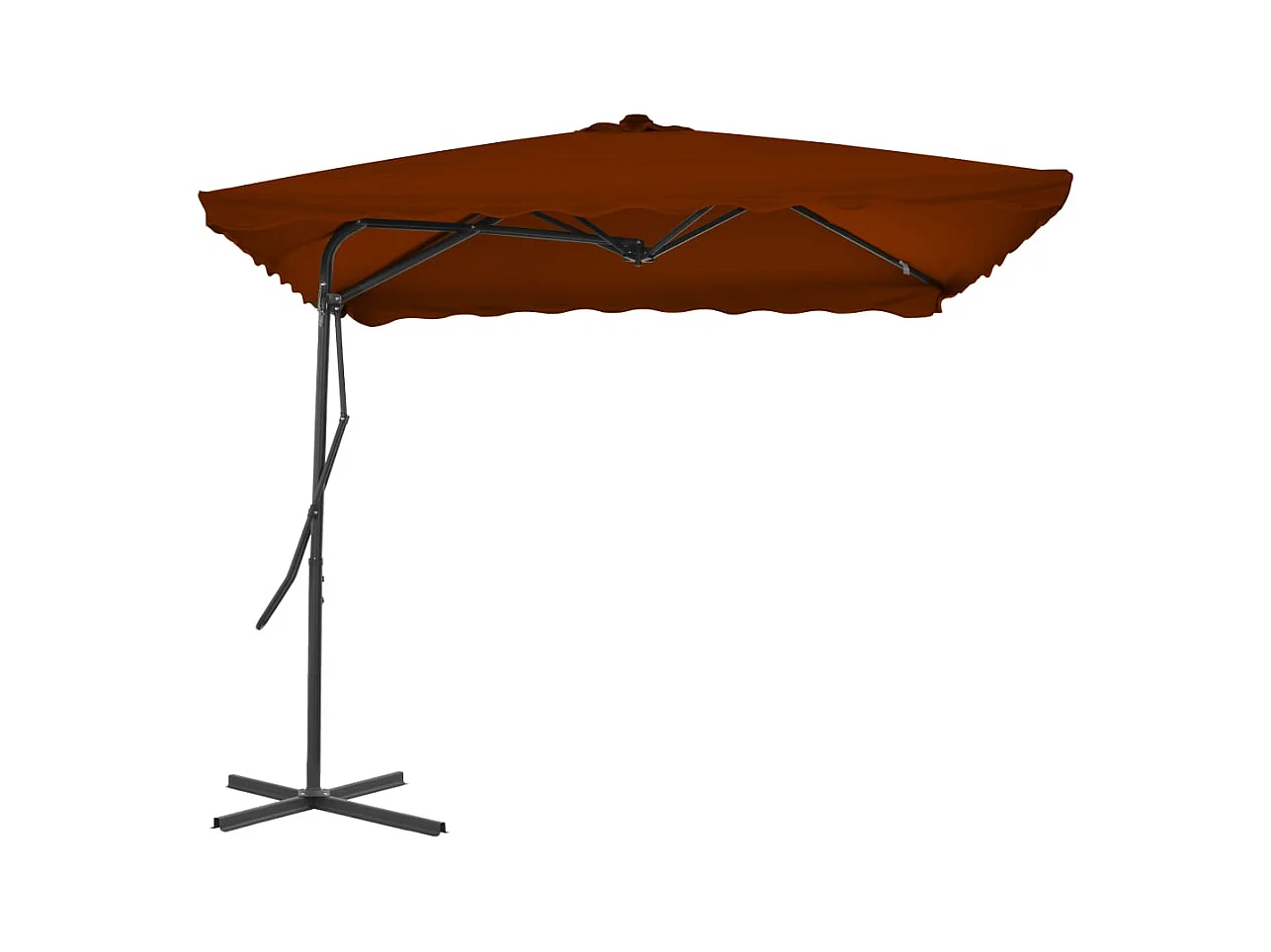 Lenard  Parasol de jardin avec mât en acier terre cuite 250x250x230 cm