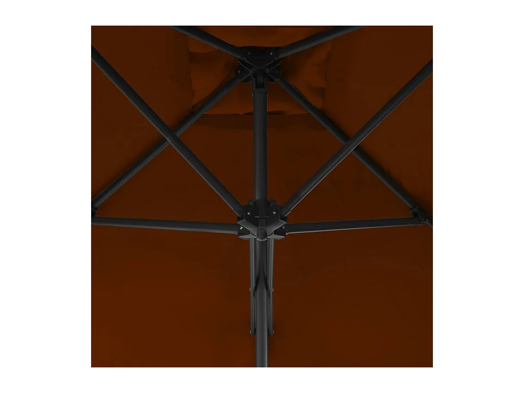 Lenard  Parasol de jardin avec mât en acier terre cuite 250x250x230 cm