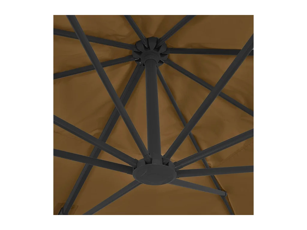 Gunn  Parasol de jardin avec base portable taupe