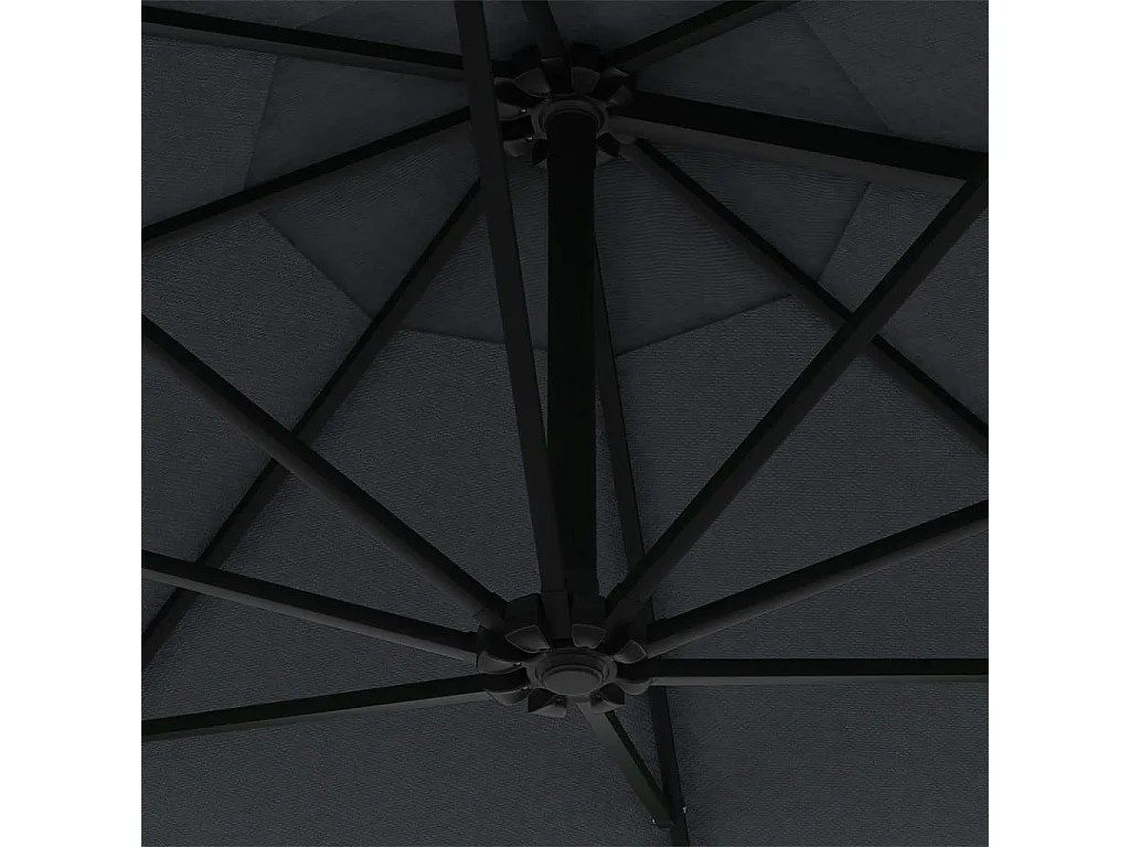Berkeley  Parasol mural avec mât métallique 300 cm Anthracite