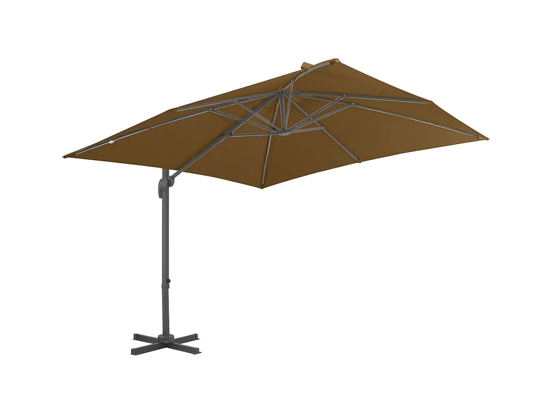 Cedral  Parasol de jardin avec base portable taupe