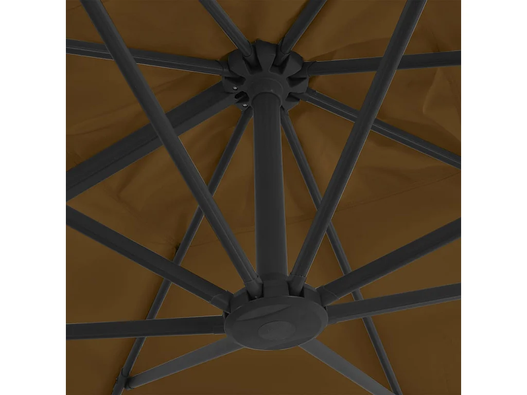 Cedral  Parasol de jardin avec base portable taupe