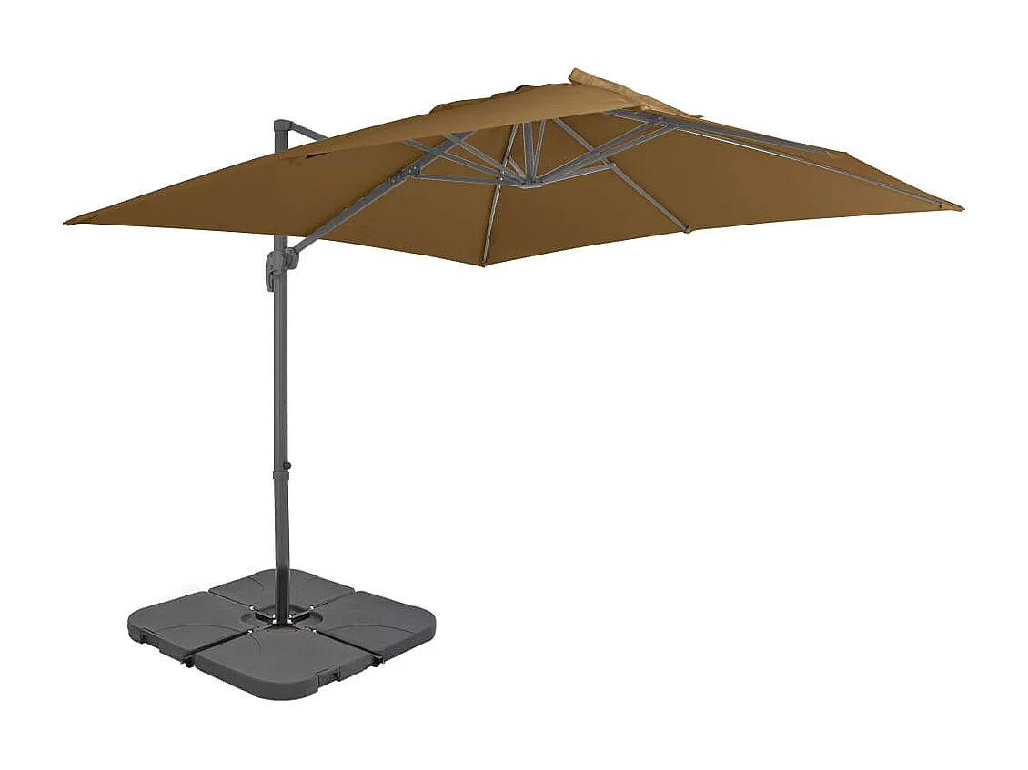 Cedral  Sombrilla de jardín con base portátil gris taupe