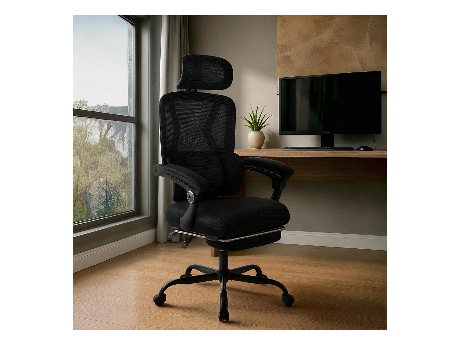 Chaise de bureau - Plastique - Noir - Liberton