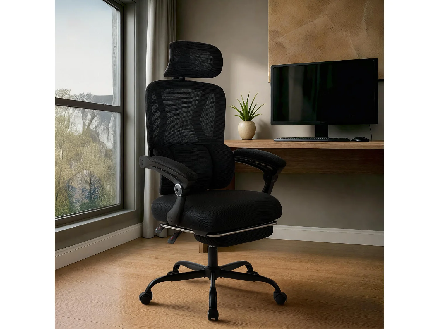 Chaise de bureau - Plastique - Noir - Liberton