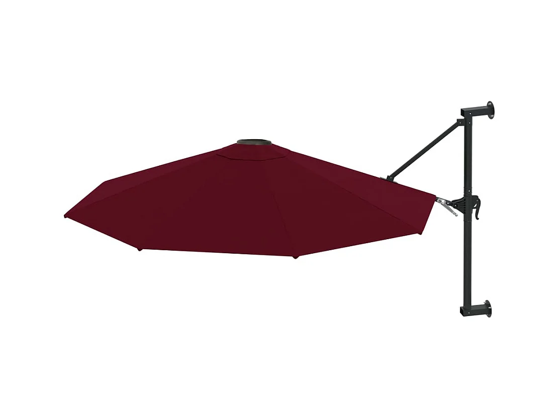 Berkeley  Parasol mural avec mât en métal 300 cm Bordeaux