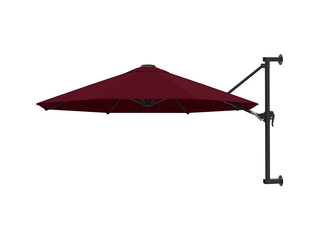 Berkeley  Parasol mural avec mât en métal 300 cm Bordeaux