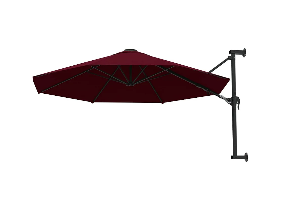 Berkeley  Parasol mural avec mât en métal 300 cm Bordeaux