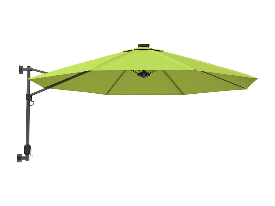 Jorikur  Wandparasol met LEDs 290 cm appelgroen