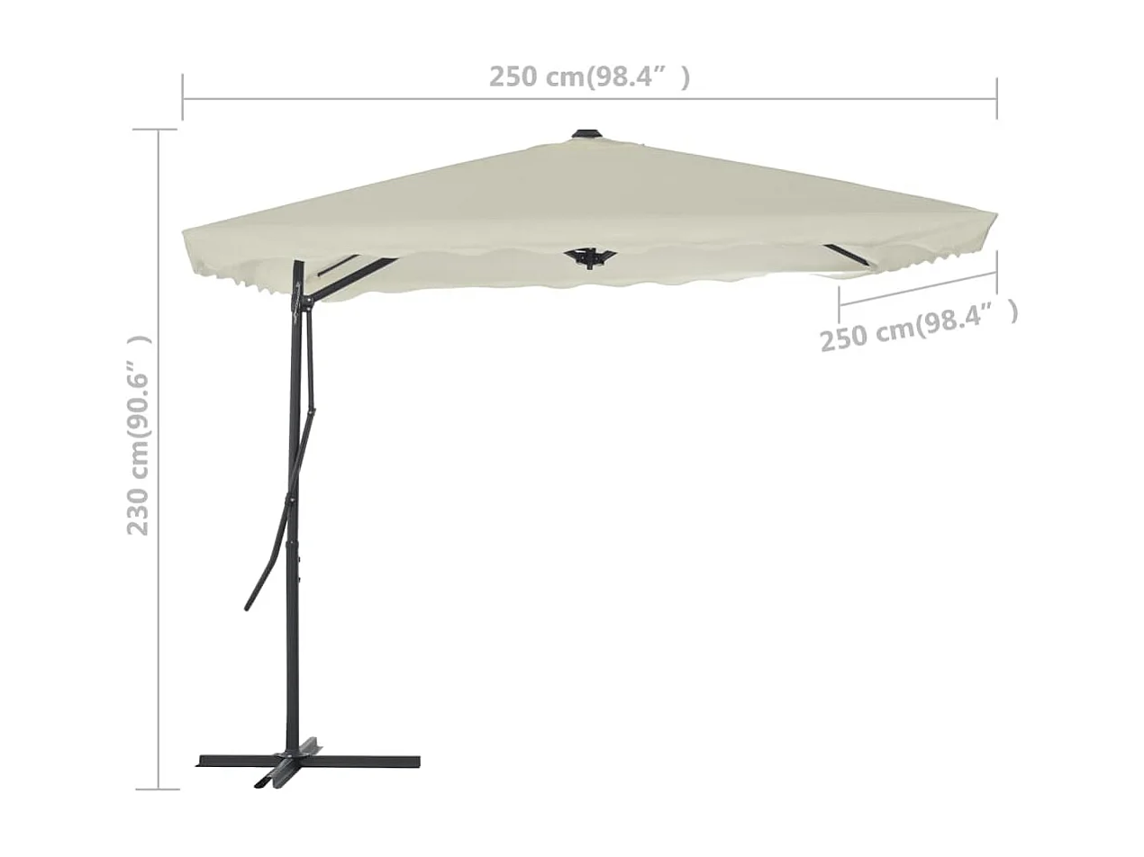 Lenard  Parasol met stalen paal 250x250 cm zandkleurig