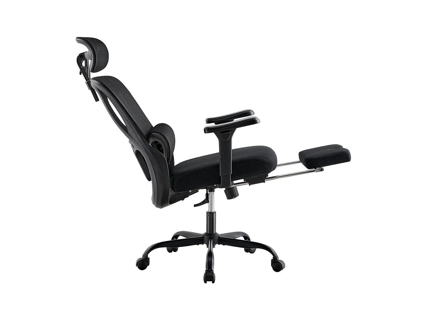 Chaise de bureau - Tissu - Noir - Mankato