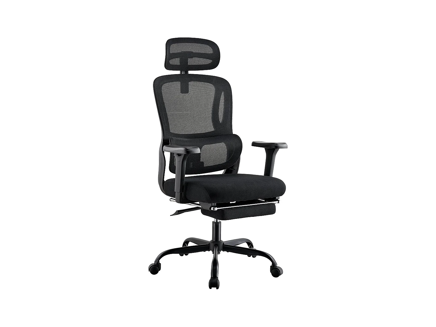 Chaise de bureau - Tissu - Noir - Mankato